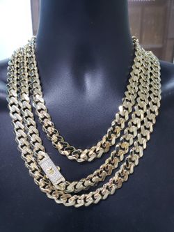 13MM 10k Yellow Gold Monaco Chain MCO13