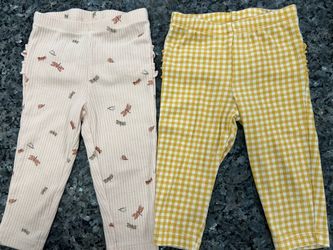 Carter's baby girl legging set (size 9 months) – pink/yellow