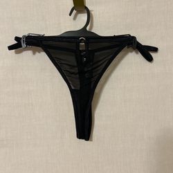 Black Sheer 2 strap size Thong