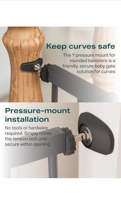 Babelio Upgraded Baby Gate with Cat Door, 29-43" Auto Close Durable Dog Gate for Stairs, Doorways and House, Easy Walk Thru Safety Gate with Pet Door 