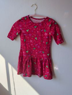 Girls Size 6 Disney Girls Red Holiday Print Dress