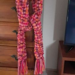 New, Hand Knit Lovely Long Warm Cable Knit Scarf