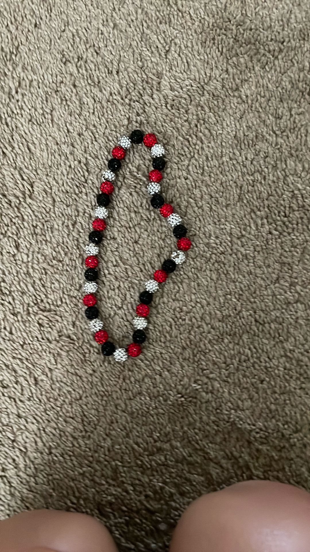 Red White And Black Baseball Necklace