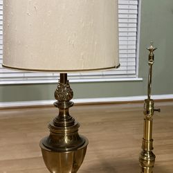 2 brass gold lamps