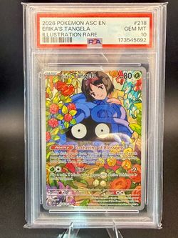 100% Authentic Pokemon Ascended Heroes Tangela #218 PSA 10