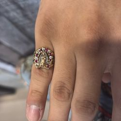 Virgin Mary 10k Solid ring 