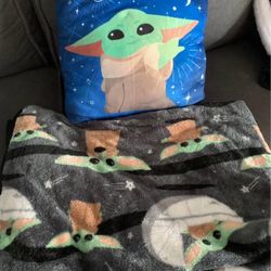 Baby Yoda Blanket And Pillow Set