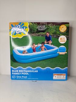 8.5ft Inflatable Blue Rectangular Family Pool (Ages 6+)