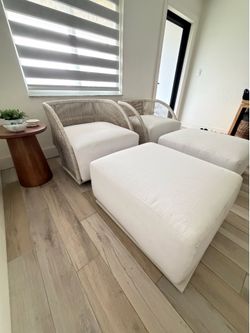 Lounge Chairs and Ottoman’s set of 4