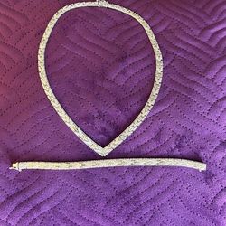 Sterling Silver Necklace and Bracelet Set