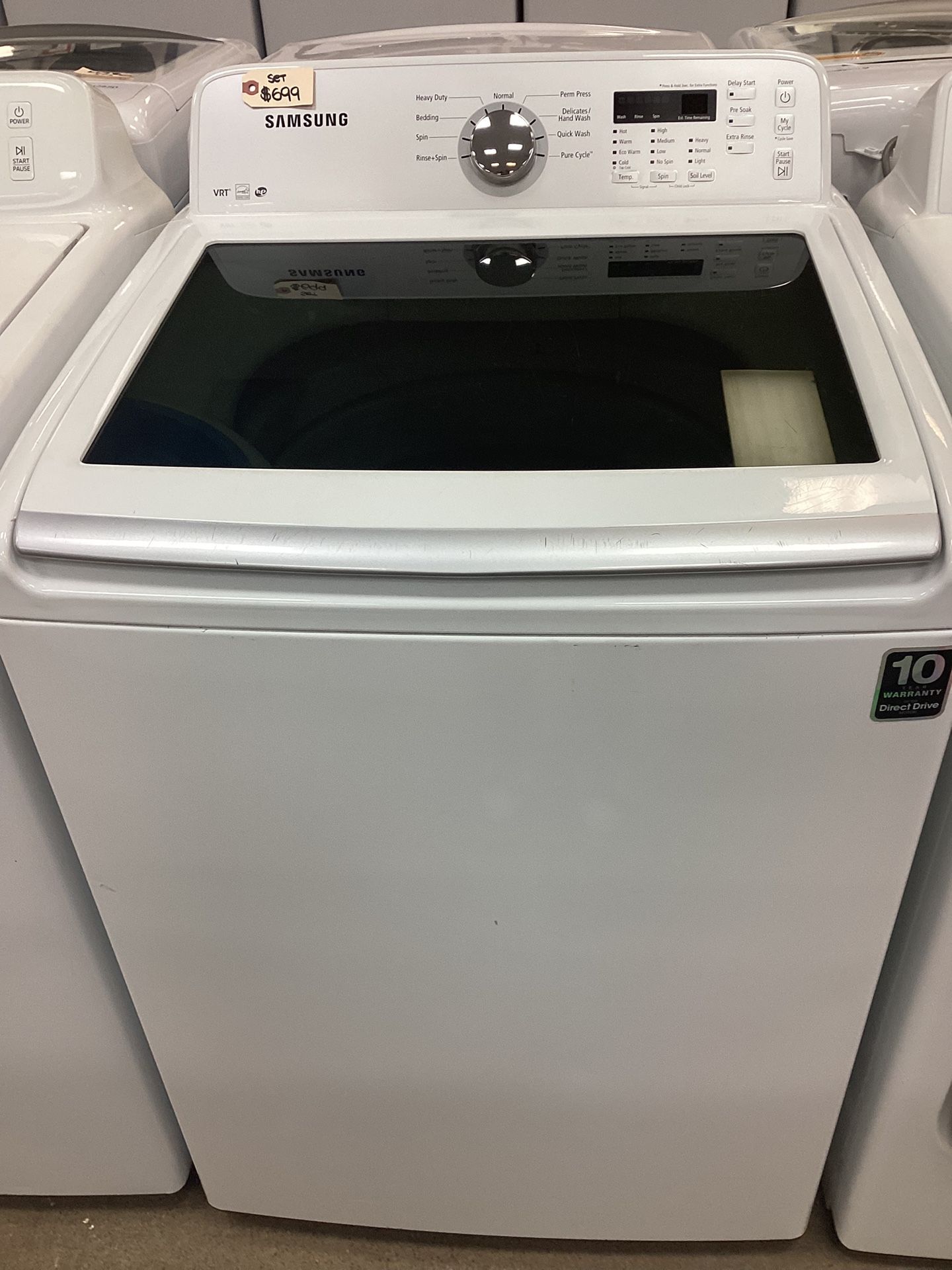 Samsung Top Load Washer 4.5 cu.ft. And Electric 7.2 cu.ft. Dryer Set 