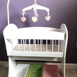 Wooden Doll Crib