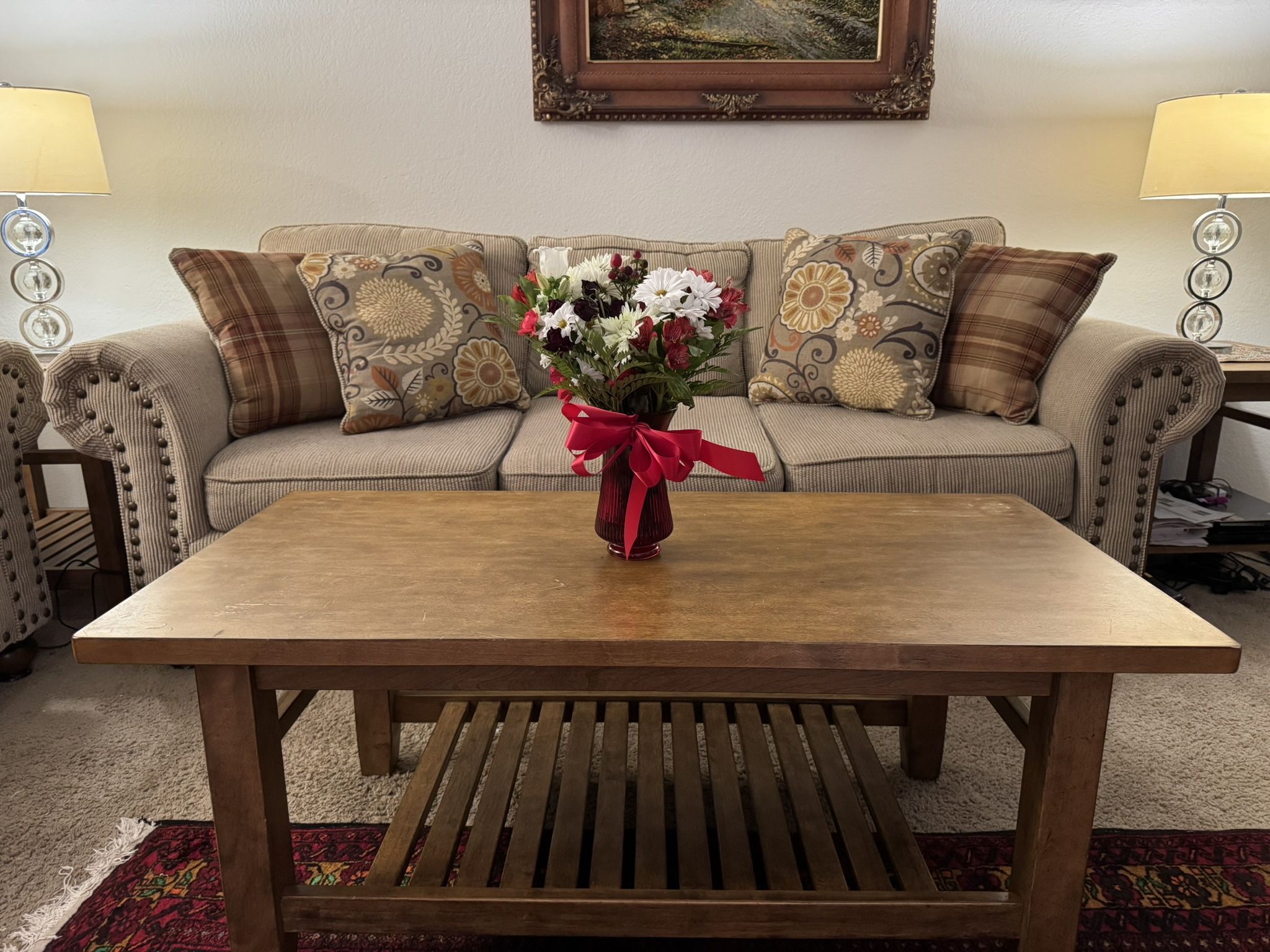 Five Seater Sofa & Coffee Table & 2 Side Tables 