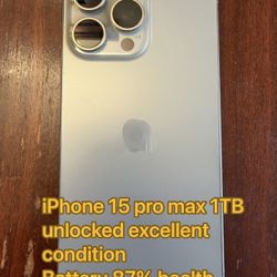 iPhone 15 Pro Max 1 TB titanium Unlocked 