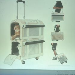 NEW Double Cat Carrier. For 2 Cats w/Wheels, 3-in-1 Pet Stroller Removable Carrier Trolley Bags Small Dogs, Large Pet Rolling Carrier for Travel Trip