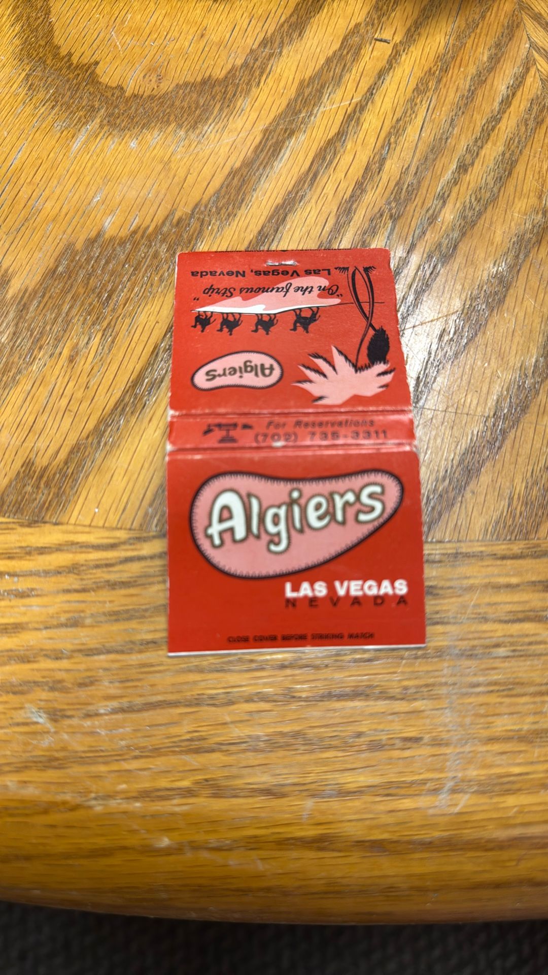 Vintage Match Book The Algiers