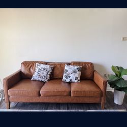 Premium leather sofa ( brown ) 