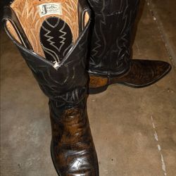 Justin 2 Tone Black Brown Boot 9D