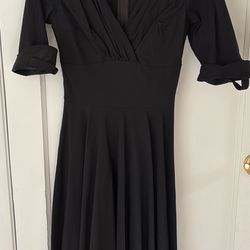 Unique Vintage Small Black Swing Delores Dress