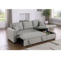 Reversible Pull Out Sleeper Sofa Bed Sectional Couch