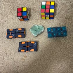 Rubix Cube, Crystal, and Fidget Toys