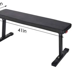 Flat Foldable Utility Weight Bench, 600 lbs Weight Capacity For Weight Training And Ab Exercises (41'' x 14.5'' x17'')