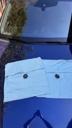 Pottery Barn Light Blue Linen Pillow Covers with Buttons