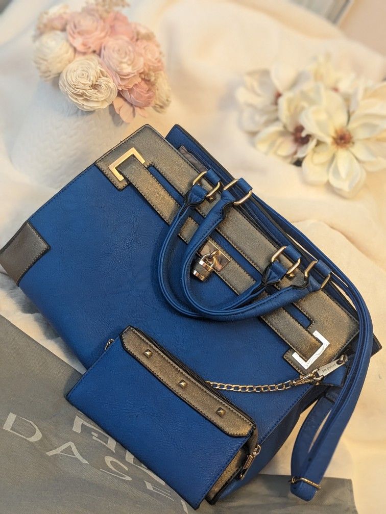 Dasein Women's Designer Top Handle Satchel Handbag Two Tone Shoulder Bag