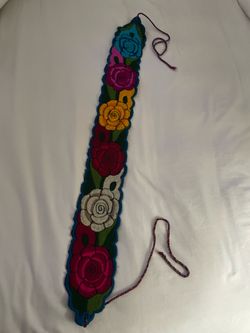 Hand-Embroidered Floral Mexican Belt $12