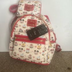 Lounge Fly Disney Backpack And wallet