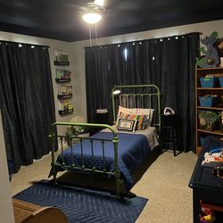 Twin iron bed and mattress