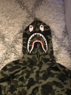 Bape Shark camo Hoodie green