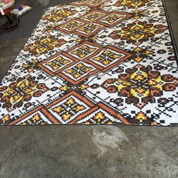RereLife Abstract Ethnic Area Rug 8x10, Washable Non Shedding Vintage Tribal Geometry Texture NEW