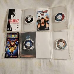 PlayStation PSP Video Games Scarface $35,SmackdownVsRaw 15,Other Games $10 Each