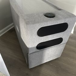 Ashley Console  End Tables W/ Audio And Console With Storage , Gray