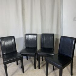 Black Upholstered Dining Chairs (4)