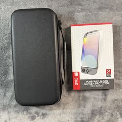 Nintendo switch-2 Carrying Case & 9H Tempered Glass Screen Protector Black