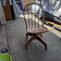 Wooden Chair with Wheels 