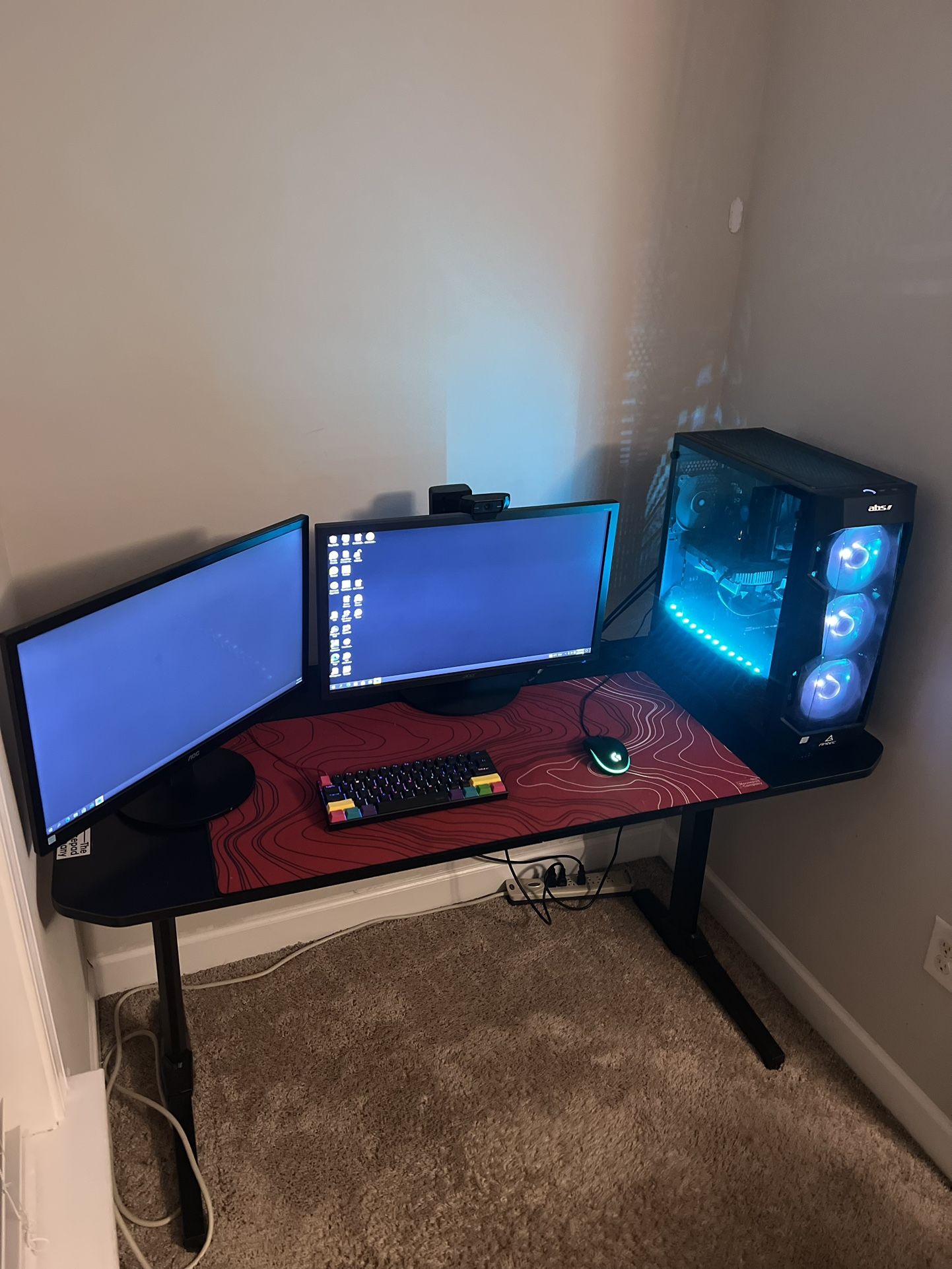 Gaming/Streaming PC + Dual Monitor Computer Setup