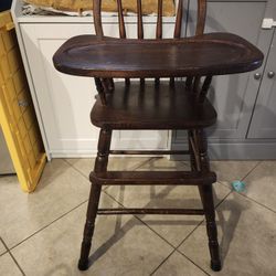 Vintage Wooden High Chair 