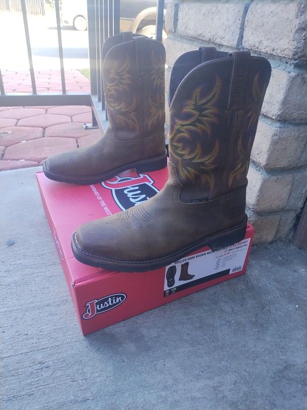 Justin's Cowboy Steel Toe Work Boots 13D