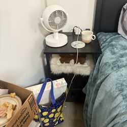 Two black nightstands