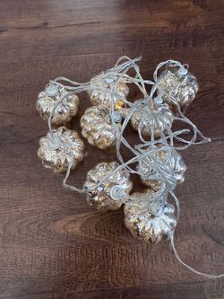 Pumpkin mercury glass indoor string lights