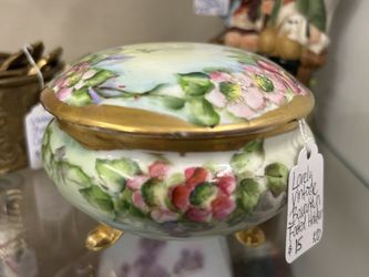 Lovely Vintage Bavarian Footed Dish with Lid