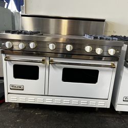Viking 48”wide All Gas Range Stove 48”Wide In White With Griddle 