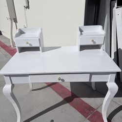 White and gold vanity desk