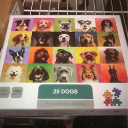 New, sealed jigsaw puzzle 20 dogs 1000 pieces