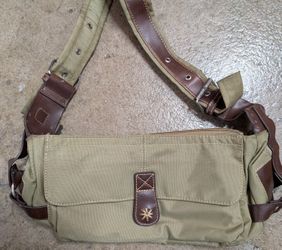Green And Brown Buckle Shoulder Bag