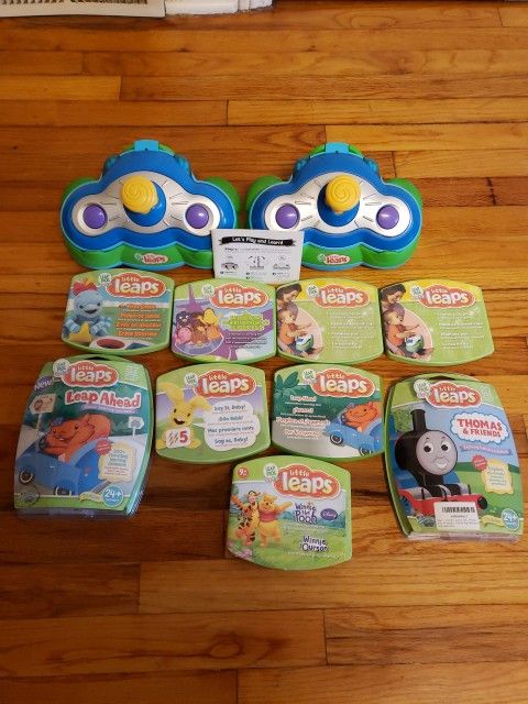 LeapFrog Baby Little Leaps Learning System 2 Controllers 9 Games