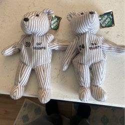 Darryl Strawberry And Tino Martinez Beanie Baby Bam Beano Bears Yankees 1998